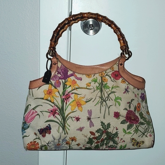 Gucci Flora Bamboo Top Handle Tote Bag (READ) - Picture 16 of 16